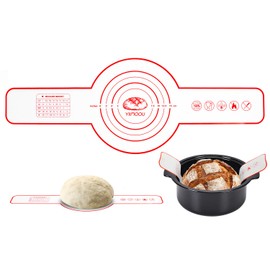 YIIMOOU Silicone Bread Sling Dutch Oven, 1 PCS Round Non-Stick & Easy Clean Reusable Silicone Bread Baking Mat With Long Handles, Easy to Transfer Sourdough Bread, Red