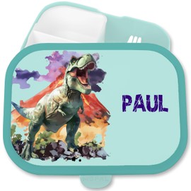 Campus Mepal - Dino - Children's Lunch Box with Dino Motif T-Rex | School Gift | Dinosaur Lunch Box for Boys | Ideal for Nursery and Nursery - 750 ml - Turquoise