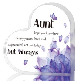 Saeifin Christmas Gifts for Aunt, Aunt Happy Birthday Gifts from Nephew,Cute Gifts for Aunt, Scratch Resistant Sculpture- Acrylic Sign Table Decor for Home, Thank You Thanksgiving Gift for Aunt