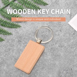 30 Pcs Wooden Keychains Blanks Key Chain Tags DIY Gifts