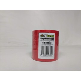 247 Garden PE Plant Grafting/Training Vinyl Stretch Tie Tape 1/2" 6mil Thick (100 FEET, RED, 6-Pack)