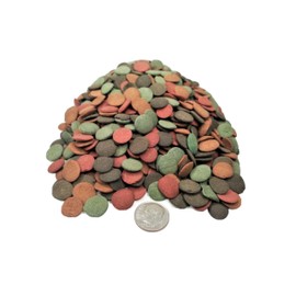 Aquatic Foods Inc.4-Type Ultra Mix of 12mm - 1/2'' Sinking Wafers, Spirulina-Algae, 6-Type Worm, 10-Type Shrimp, Intense Color Enhancing Wafers for Plecos, Shrimp, Snails, All Tropical Fish - 2-lbs