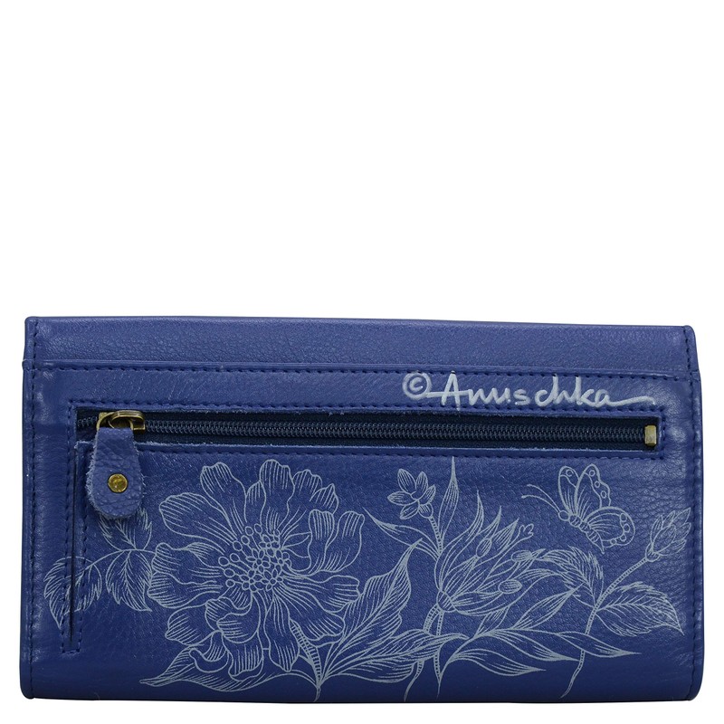 Anuschka Hand-Painted Genuine Leather RFID Blocking Women's Three Fold Wallet