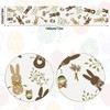 QINJIEJIE Table Runner Easter Linen Easter Rabbit Easter Egg Washable