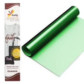 Firefly Craft Elastic Foil Heat Transfer Vinyl for Silhouette and Cricut, 12.5 Inch by 5 Feet Roll, Green
