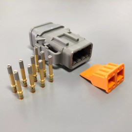 Deutsch 5x Deutsch DTM 8-Way Socket Connector Kit 24-20 AWG Gold Contact Plug DTM06-8S