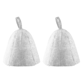 Bojueshaw 2pcs Felt Sauna Hats,Breathable Steam Bath Caps for Women & Men,Heat Protection Headwear for Spa,Hot Springs & Home Sauna(White)
