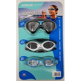 Speedo Junior Swim Goggles, 3-Pack, Multicolors & Shapes, Variety Pack