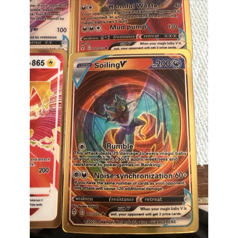 Pokémon 3D Gold Fan Art 4 cards LotNM