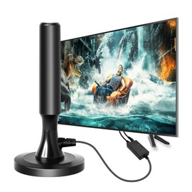 TV Aerial - Amplified TV Antenna for Smart TV 250+ Miles Long Range Support 4K 1080P All Local with Booster