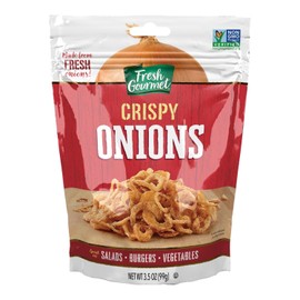 Fresh Gourmet Lightly Salted Crispy Onions | 3.5 Ounce, Pack of 6 | Low Carb | Crunchy Snack and Salad Topper
