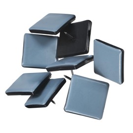 M METERXITY 8-Pack Nail on Furniture Sliders, 1.5 x 1.5 (38mm) PTFE Chair Sliders Glides Square Pads for Chair/Table, Furniture Movers Leg Floor Protectors [Grey]