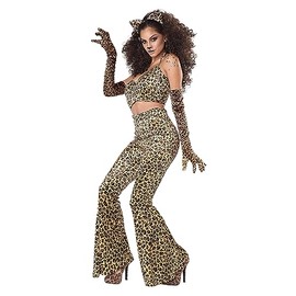 California Costumes Women's Leopard Pant Set Adult Costume, Tan/Black, Medium