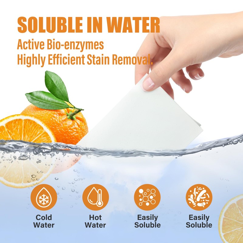 YUCO Laundry Detergent Sheets Citrus Scent 200 Loads (100 Sheets)