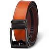 Aventus Men's Holeless Leather Ratchet Click Belt - Trim to