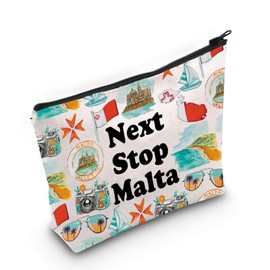 JXGZSO Malta Travel Gift Malta Vacation Cosmetic Pouch Next Stop Malta Cosmetic Bag Malta Traveler Gift Malta Lover Gifts