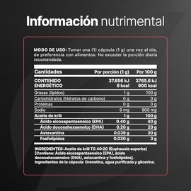 Aceite de Krill 1000 mg de (EPA y DHA) con Astaxantina y Fosfolpidos con 90 Cpsulas. Ingredientes Naturales. Icelandic Krill Oil B Life.              