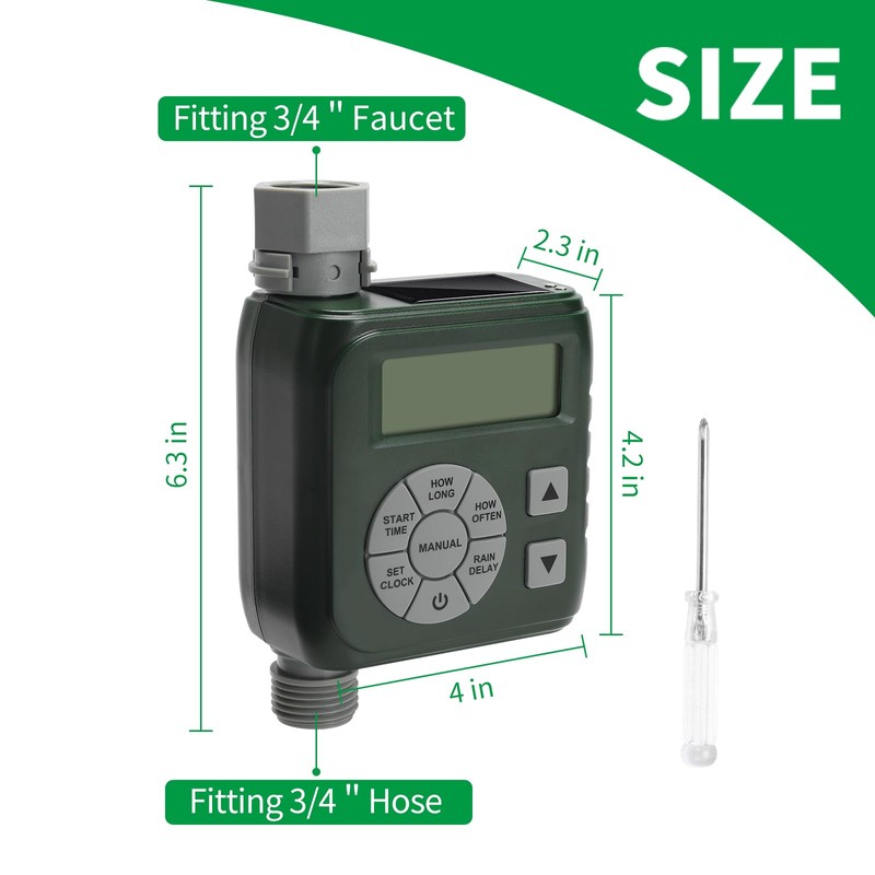 Zuomeng Sprinkler Timer, Programmable Irrigation Water Timer for Garden Hose,