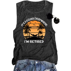 Retired Shirt for Women Retirement Tank Tops Beach Vacation Tshirt Summer Sleeveless Party Blouse Tee Top