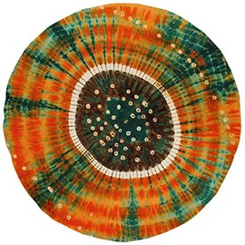 India Arts Bandini Tie Dye Round Cotton Tablecloth 72" Multi Color