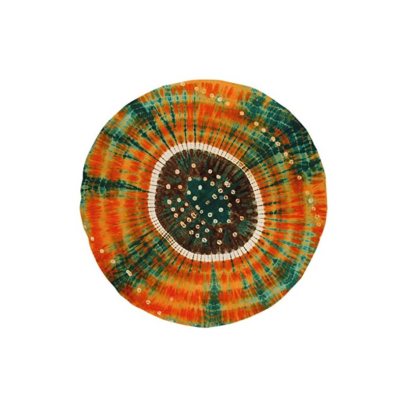 India Arts Bandini Tie Dye Round Cotton Tablecloth 72" Multi