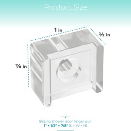 Shuisen Shower Door Finger Pull for Glass Sliding Doors, Sliding Shower Door Bumper Stops Clear Acrylic for Basco/Alumax Shower Doors, Glass Door Knob Parts, Shower Door Replacement Parts, 2 Pack