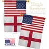 England US Friendship House Flags 2 pcs Pack Regional USA