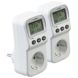 revolt Digital Ammeter: Set of 2 Energy Cost Meter & Power Consumption Meter, 2 Tariffs (Energy Meter, Consumption Counter for Energy Costs, Washing Machine)