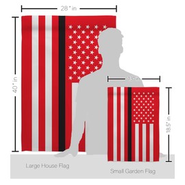 Americana Home & Garden US Thin Black Line Garden House Flag Set Armed Forces Service All Branches Support Honor United State American Military Veteran Banner Small Yard Gift Double-Sided, Made In USA