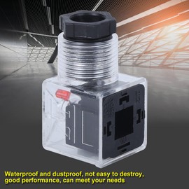 CYTGOUPER 5PCS Solenoid Coil Plug, 12V Hydraulic Solenoid Coil Valve Solenoid Connector,Transparent Universal with Light Without Wire DC24 AC 110-220V