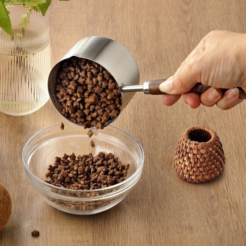 Dog Cat Food Scoop Measuring Cup, LCCOWOT Stainless Steel 1