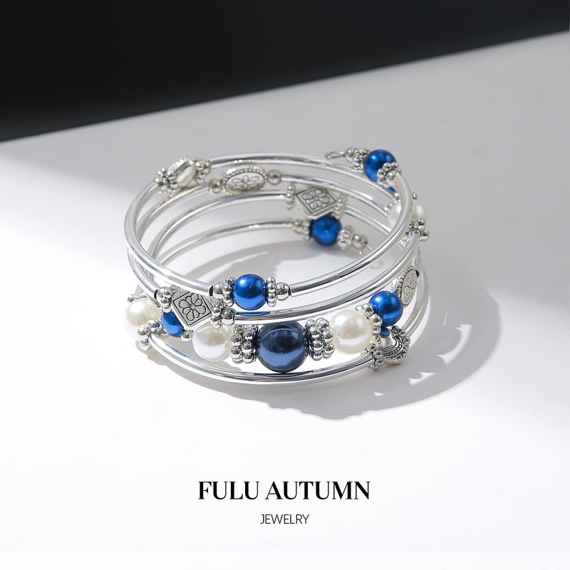 Pulsera de cuentas para mujer, pulsera de plata para mujer,