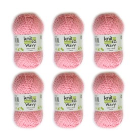 KNITCA 100% BABY COTTON YARN - SOFT AND EASY-TO-CARE-FOR - WORSTED WEIGHT (of 93 yds / 85 m in 1.7 oz / 50 g) - 6 PACK (6 x 1.7 oz / 50 g balls) - FOR KNITTING, CROCHETING AND WEAVING (Light Pink)