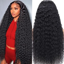 ACIWP Deep Wave Lace Front Wigs Human Hair 13x6 HD Wigs Human Hair for Black Women Natural Color Lace Frontal Wig Human Hair Pre Plucked with Baby 36 inch