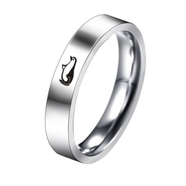 IMINI Cute Penguin Engagement Ring for Him and Her, Stainless Steel, Love Heart, Couples, Matching Rings, Promise Wedding Rings, Anniversary Ring, Fashion Jewellery, Gifts for Women, Girls, Men,,