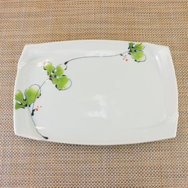 Pottery Dish, Arita-yaki, Hasamiyaki, Long Square Plate, Original, Raspberry Fuchi Square Plate, Fruit, Fish, Skewers, Japanese Tableware, Pottery, Mitsukaibishi