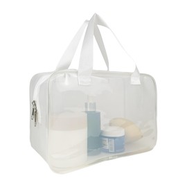 Clear makeup bag | Water Resistant PVC hanging Toiletry Pouch with Zipper TSA Approved | Cosmetic Transparent Bag Carry on Airport Airline Compliant | Travel Accessories for Men and Women