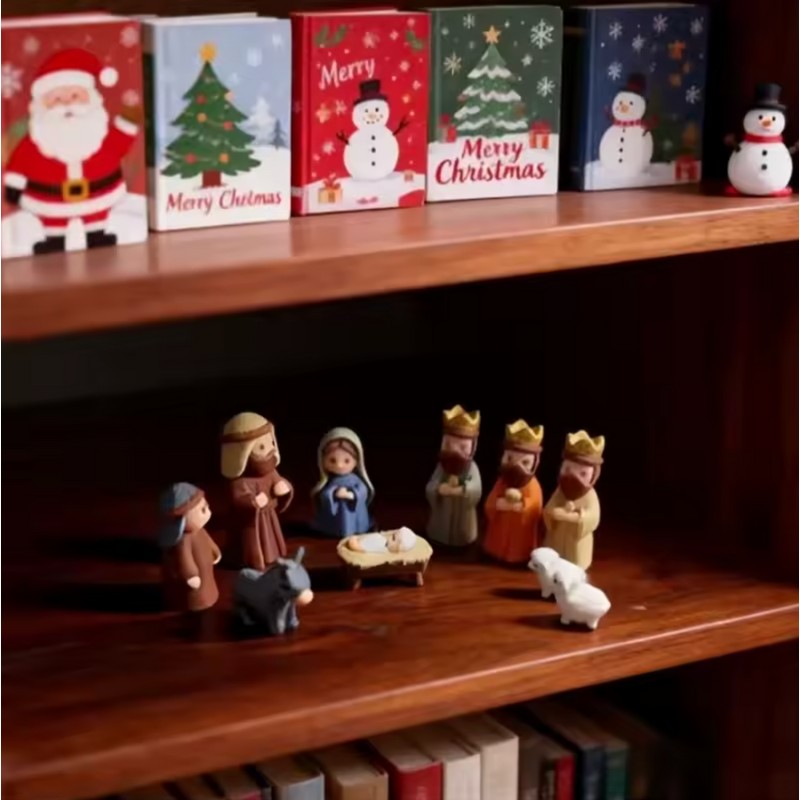 Handmade Mini Nativity Scene Set – Portable Pocket Size Christmas