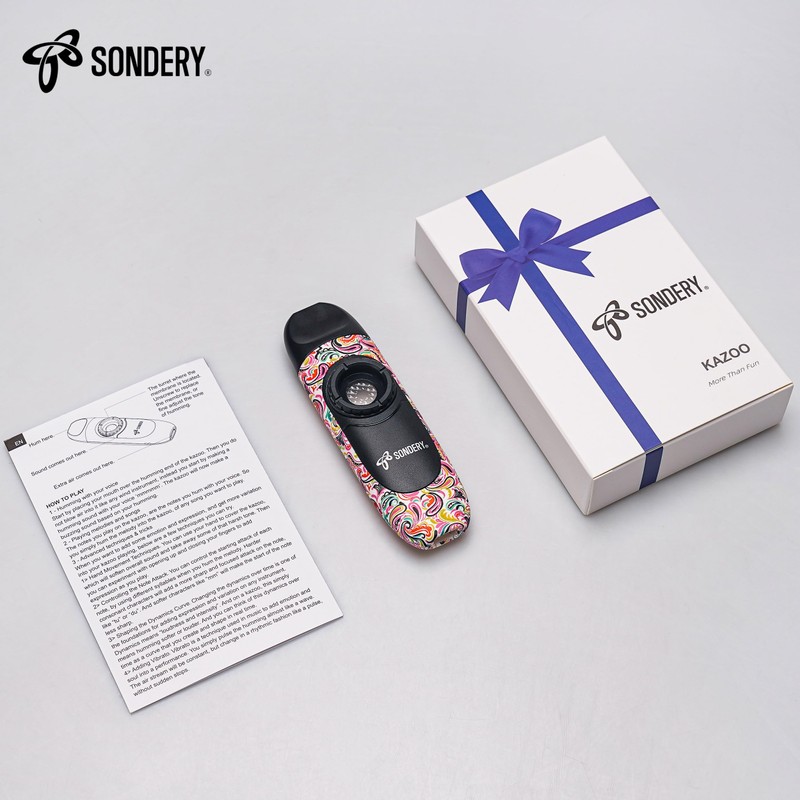Sondery Professional Kazoo Wind Instrument with 5 Membranes, Neck Hanging