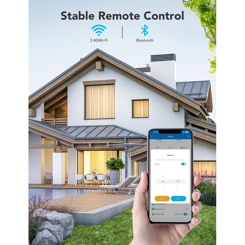 Govee Smart Plug with Energy Monitoring, WiFi Bluetooth Plug Work