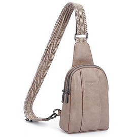 HKCLUF 4059 Crossbody Sling Bag For Women Vegan Leather Crossbody Fanny Packs Fashion Chest Bag with Adjustable Strap Perfect for Back to School:_Brown 