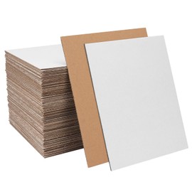 100 Pack 8"x 10" Corrugated Cardboard Sheets, Flat Cardboard Layer Pads 2 mm Thickness, Flexible Packaging Inserts for Shipping, Mailing, and Crafts,?White? by IHDYPPEW
