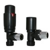 NRG Angled TRV Thermostatic Designer Radiator Valve Black Central Heating