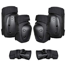 Giilayky 6Pcs Adult/Youth Knee Pads Elbow Pads Wrist Guards Protective Gear Set for Multi Sports Skateboarding Skating Cycling M
