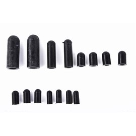 JEGS Hypalon Vacuum Cap Kit | 16 Pieces | Includes (2) 3/8", (4) 3/16", (4) 1/4", (2) 5/16", And (4) 1/8"