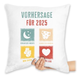 Cushion 40 x 40 cm Decorative Cushion - Prediction for 2025 I Expectant Parents I Announce Pregnancy - 40 x 40 cm - White - Gifts for Birth Mom to Be Pregnant Gift Pregnancy Pregnancy
