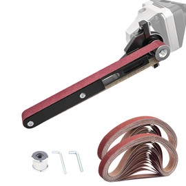 Belt Sander Adapter for Angle Grinder, US 5/8-11 Thread Pipe Tube Sanding Attachment for Metalworking, Rust Removal (with 20PCS Sanding Belts #40, #100)