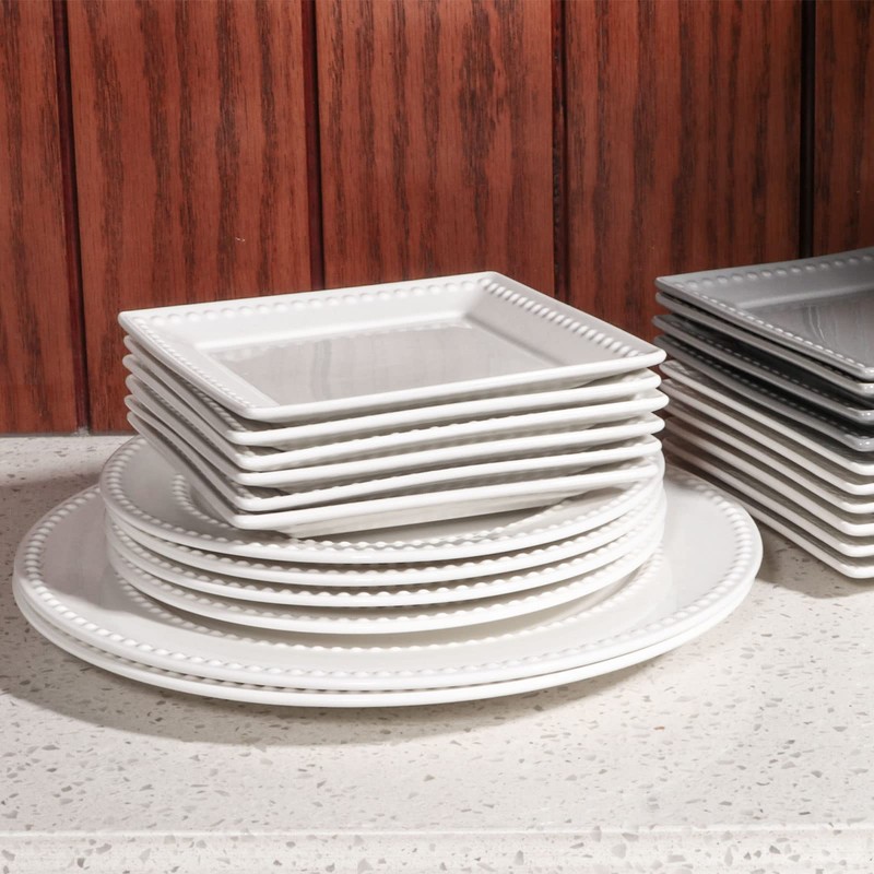 Wareland Embossed Ceramic Appetizer & Dessert Plates - Set of