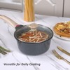 Bakoniion Ceramic Nonstick 4 QT Saucepan with Lid, Cast Aluminum