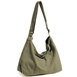 Betaly Tote Bag, Canvas, Shoulder Bag, Canvas Tote, Canvas, A4, Large Capacity, Women's, Men's, Solid, Zippered, Shoulder Bag, Crossbody Wear, Commuting to Work or School, green